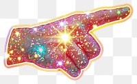 PNG Glitter point hand sign flat sticker accessories accessory ornament.
