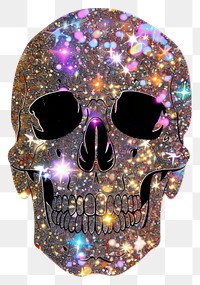 PNG Glitter skull flat sticker accessories chandelier accessory.