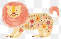 PNG Lion art illustrated painting.