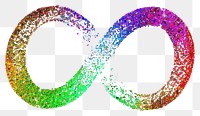 PNG Infinity icon glitter symbol text.