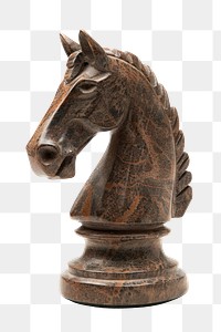 PNG Stone Brown Chess Horse chess sculpture figurine.