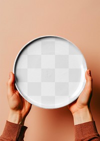 PNG ceramic plate mockup, transparent design