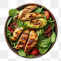 PNG Grilled Chicken Sun Dried Tomato and Avocado Spinach Salad vegetable platter produce.