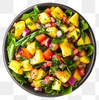 PNG Pineapple mango salsa salad produce lunch plate.