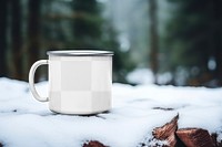 PNG enamel mug mockup, transparent design