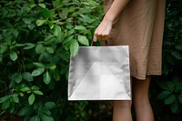 PNG paper shopping bag mockup, transparent design
