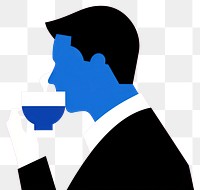 PNG A flat illustration of an animated man sipping coffee graduation silhouette people.