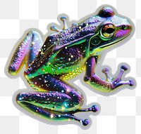 PNG Glitter frog sticker amphibian wildlife animal.