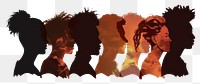 PNG Silhouette profile group of men and women of diverse culture silhouette female person.