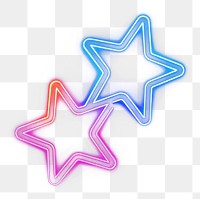 PNG simple line neon of *stars icon*, in the style of color, aesthetic, minimal detailed, isolated --ar 1:1 --c 16