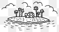 PNG Ink drawing island illustrated outdoors sketch.
