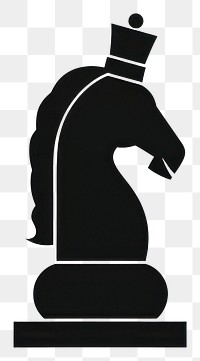 PNG A Knight Chess silhouette stencil.