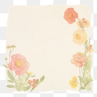 PNG Cute color flowers ripped paper graphics painting envelope.