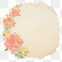 PNG Cute pink color flowers ripped paper graphics painting blossom.