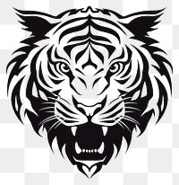 PNG Tiger tattoo flat illustration logo stencil animal.