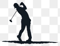 PNG Golfer silhouette golf clothing footwear.