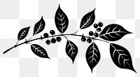 PNG Coffee branch icon plant silhouette graphics.