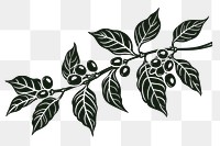 PNG Coffee branch icon plant illustrated stencil.
