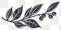 PNG Coffee branch icon plant graphics stencil.
