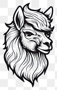 PNG Alpaca tattoo flat illustration illustrated drawing sketch.