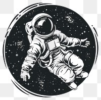 PNG Astronaut in space tattoo flat illustration astronomy universe stencil.