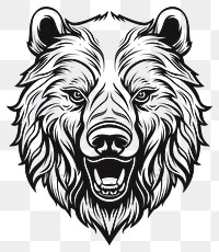 PNG Bear tattoo flat illustration illustrated wildlife drawing.