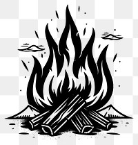 PNG Bonfire tattoo flat illustration stencil animal flame.