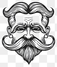 PNG Mustache tattoo flat illustration illustrated stencil drawing.