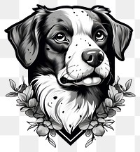 PNG Pet tattoo flat illustration illustrated drawing sketch.