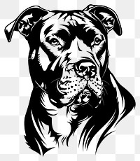 PNG Pitbull tattoo flat illustration stencil animal canine.