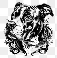 PNG Pitbull tattoo flat illustration illustrated drawing person.