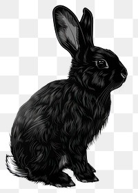 PNG Rabbit tattoo flat illustration animal mammal bunny.