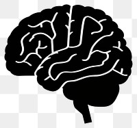 PNG Brain shaped icon silhouette stencil.