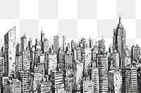 PNG Ink drawing cityscape architecture metropolis building.