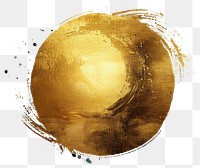 PNG A paint brush stroke circle texture gold painting.