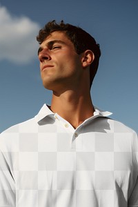 PNG men's polo shirt mockup, transparent design
