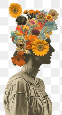 PNG Mental illness flower person photo.