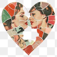 PNG Broken heart shape collage cutouts person human face.