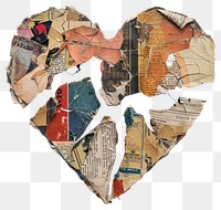 PNG Broken heart shape collage cutouts symbol.