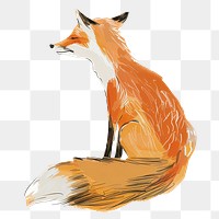 PNG Fox illustration, transparent background