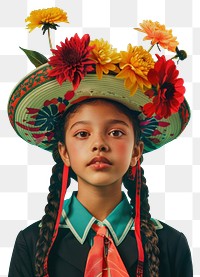 PNG Playful Latina Mexican girl portrait hat photography.