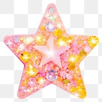 PNG  Glitter star chandelier symbol lamp.