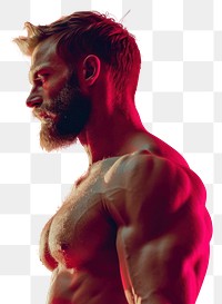 PNG Muscular man sweating person adult.