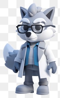 PNG Wolf scientist clothing figurine apparel.