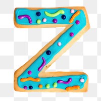 PNG Letter Z cookie font, transparent background