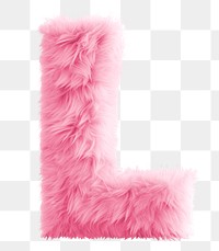 PNG  Fur letter L pink toy accessories.