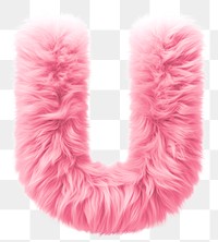 PNG Fur letter U pink white background accessories.