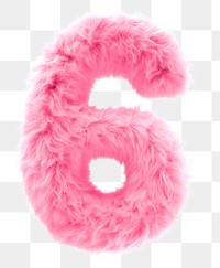PNG  Fur letter 6 pink white background accessories.