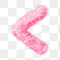 PNG Fluffy font symbol in pink fur, transparent background