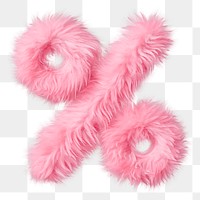 PNG Discount fluffy font in pink fur, transparent background